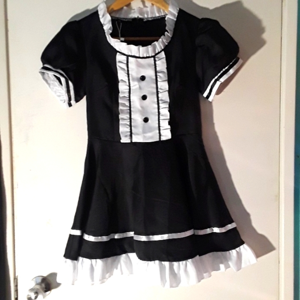 Coconeen Maid Oufit Costume Dress with Tulle Apron